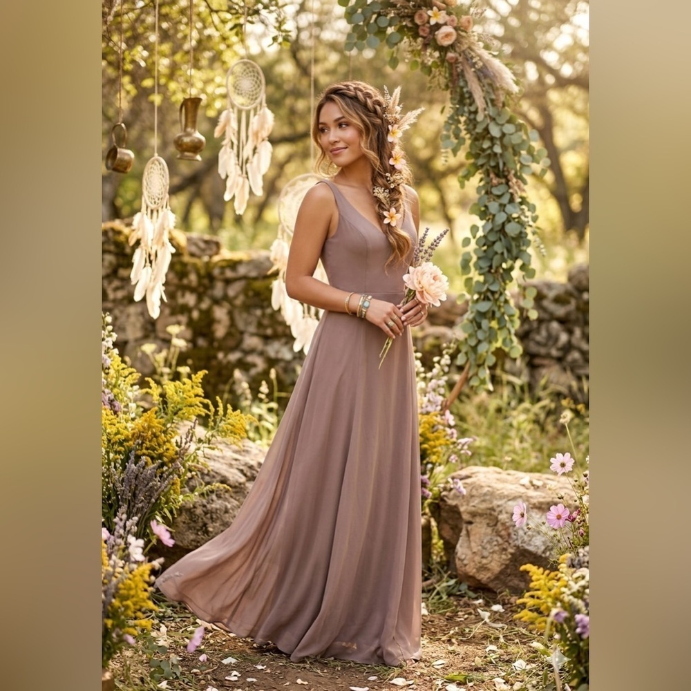 Show Me Your Mumu Sleeveless Maxi Dress in Soft Taupe. Size XS
